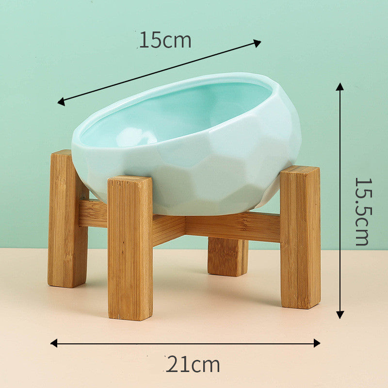 Ceramic Pet Bowl with Tilted Design | Ideal for Cats & Dogs