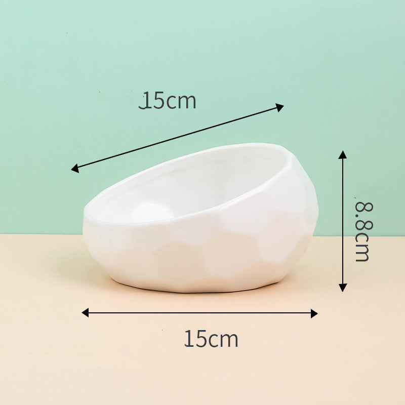 Ceramic Pet Bowl with Tilted Design | Ideal for Cats & Dogs