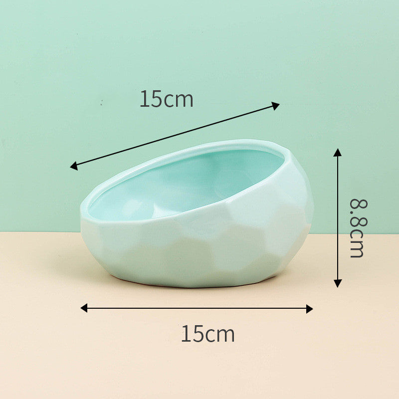 Ceramic Pet Bowl with Tilted Design | Ideal for Cats & Dogs