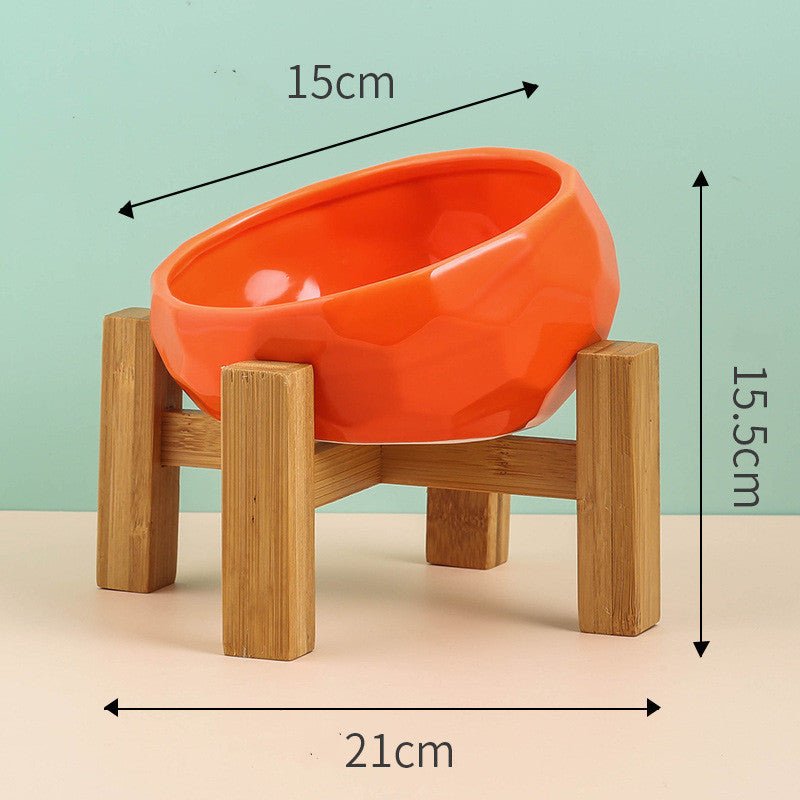 Ceramic Pet Bowl with Tilted Design | Ideal for Cats & Dogs