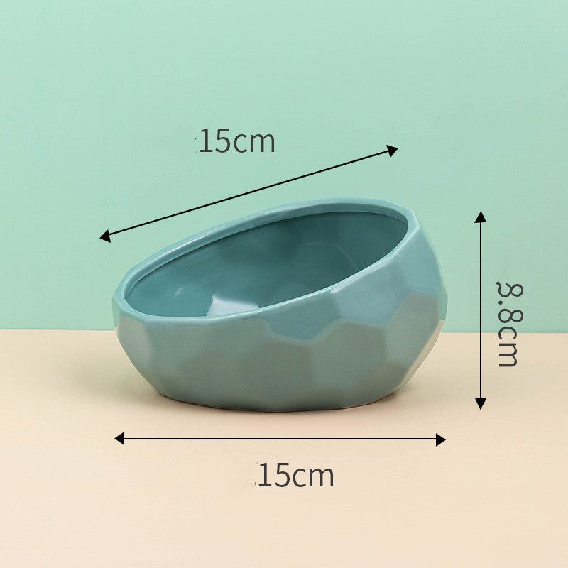 Ceramic Pet Bowl with Tilted Design | Ideal for Cats & Dogs