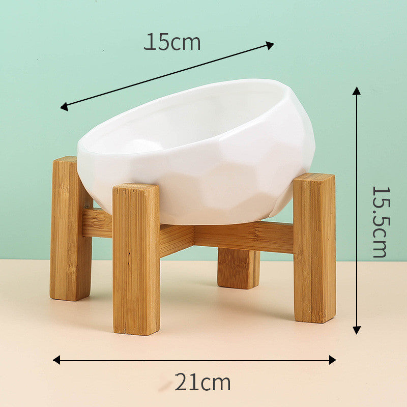 Ceramic Pet Bowl with Tilted Design | Ideal for Cats & Dogs