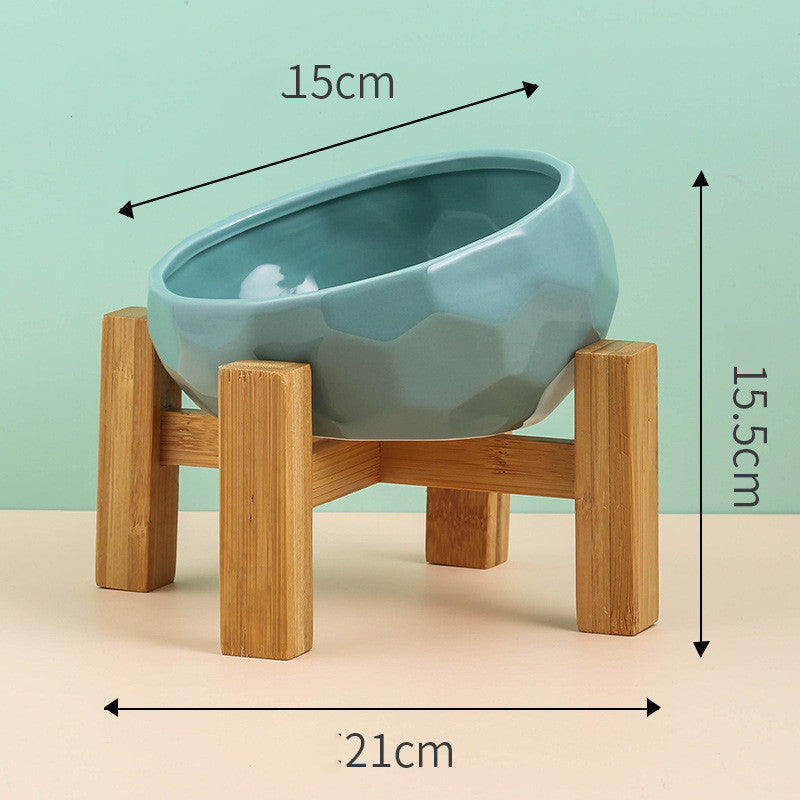 Ceramic Pet Bowl with Tilted Design | Ideal for Cats & Dogs