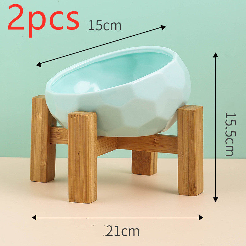 Ceramic Pet Bowl with Tilted Design | Ideal for Cats & Dogs