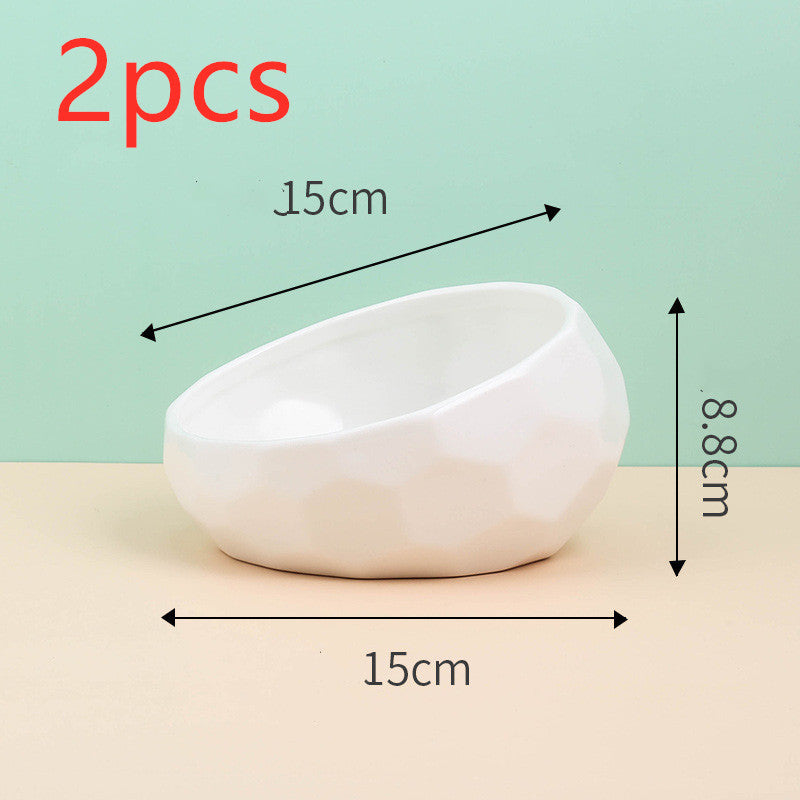 Ceramic Pet Bowl with Tilted Design | Ideal for Cats & Dogs