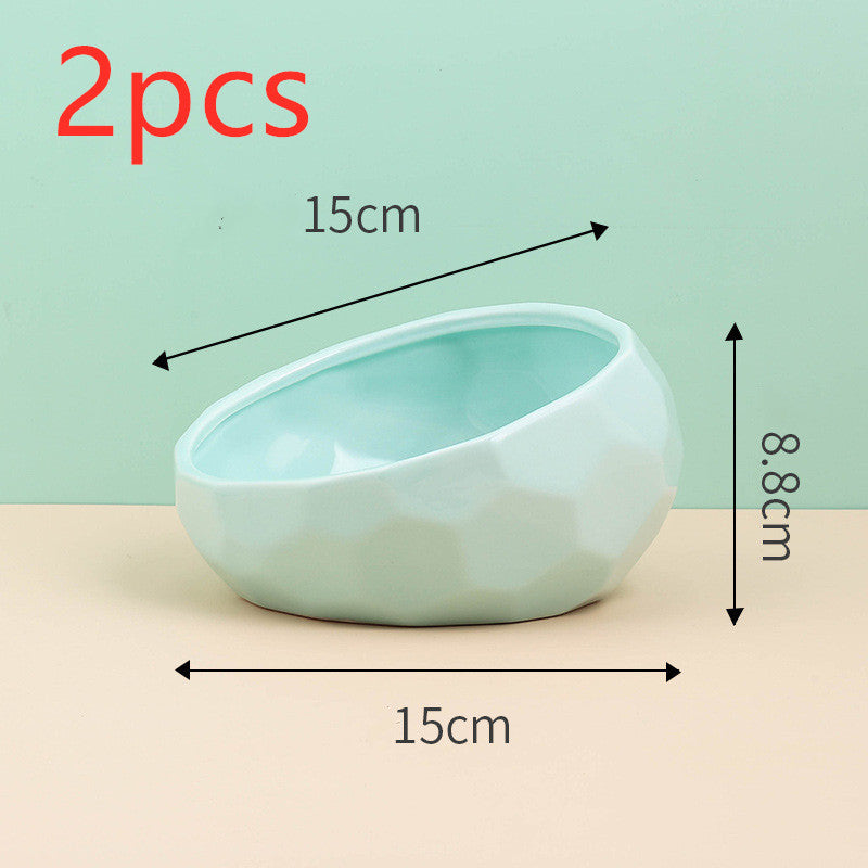 Ceramic Pet Bowl with Tilted Design | Ideal for Cats & Dogs