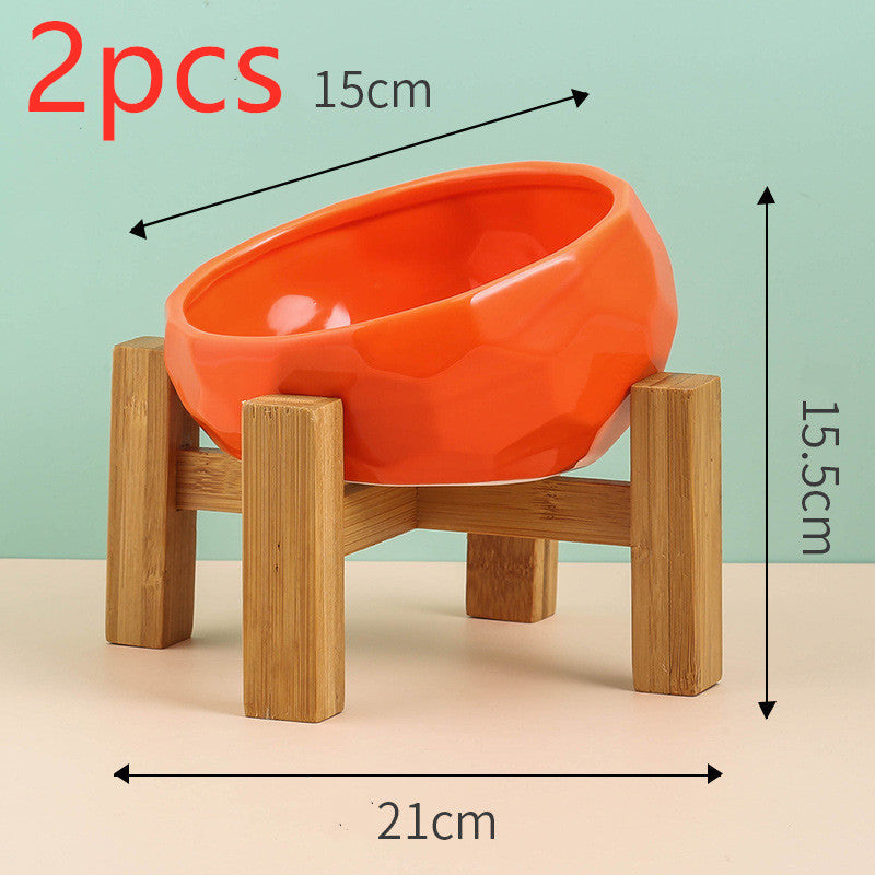 Ceramic Pet Bowl with Tilted Design | Ideal for Cats & Dogs