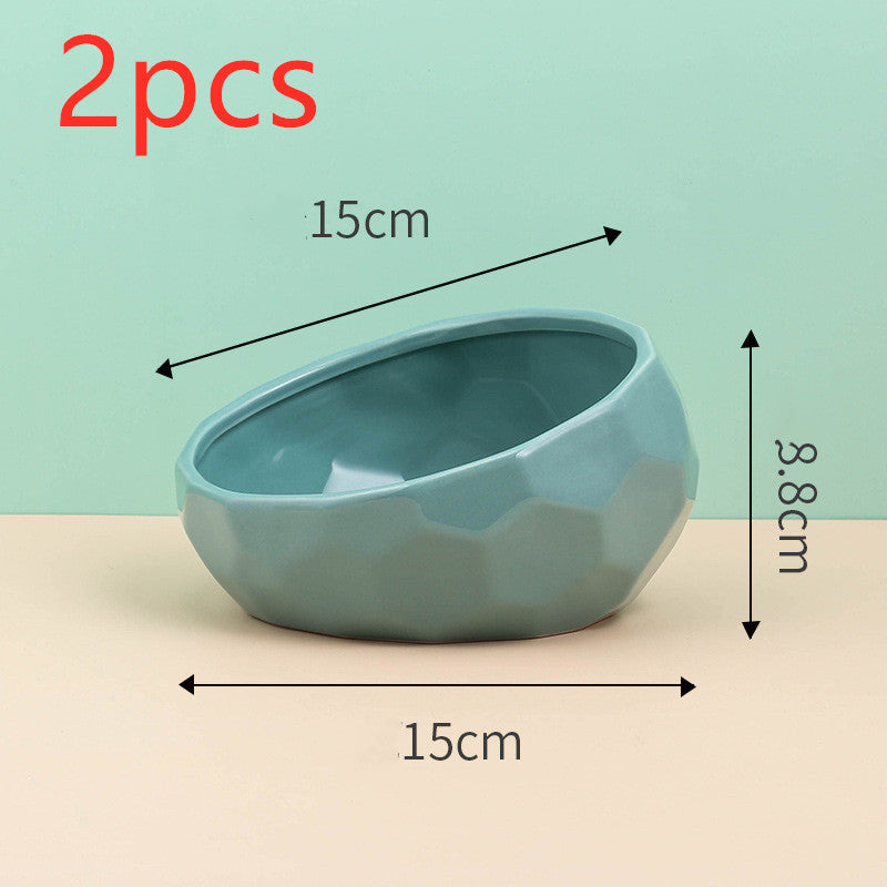 Ceramic Pet Bowl with Tilted Design | Ideal for Cats & Dogs