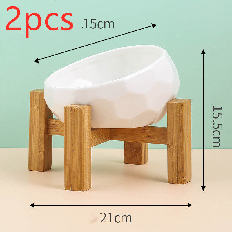 Ceramic Pet Bowl with Tilted Design | Ideal for Cats & Dogs