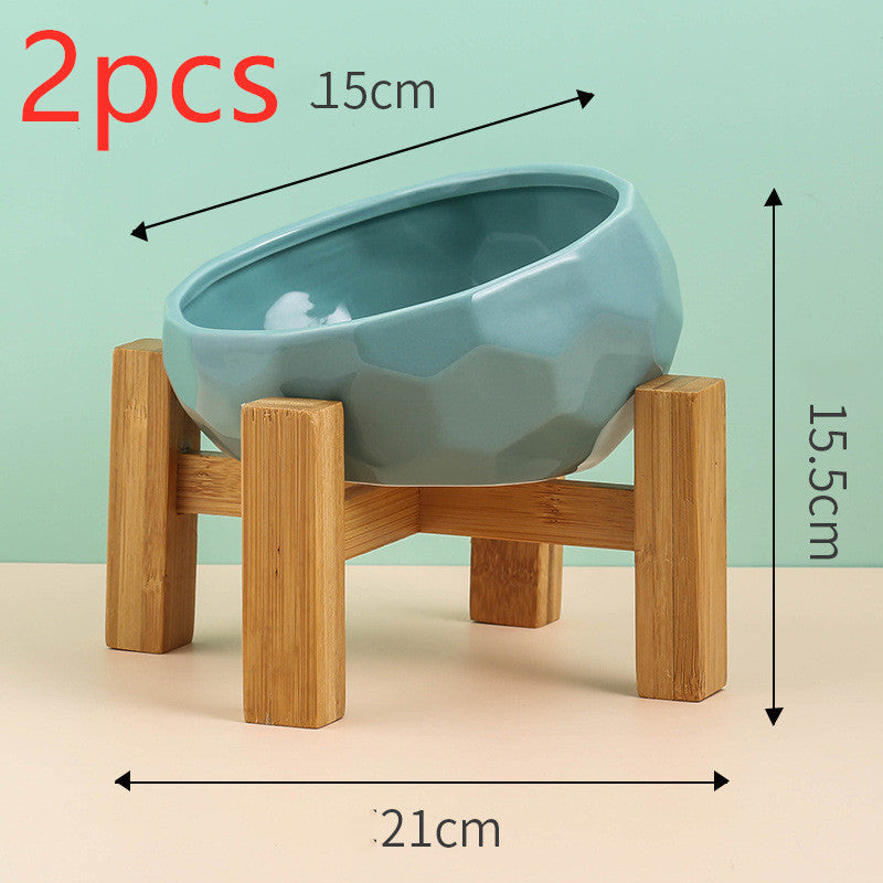 Ceramic Pet Bowl with Tilted Design | Ideal for Cats & Dogs