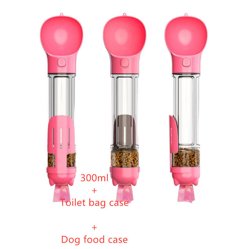 3-in-1 Portable Pet Water Bottle | Feeder, Bowl & Waste Bag Storage | Ideal for Outdoor Travel with Dogs