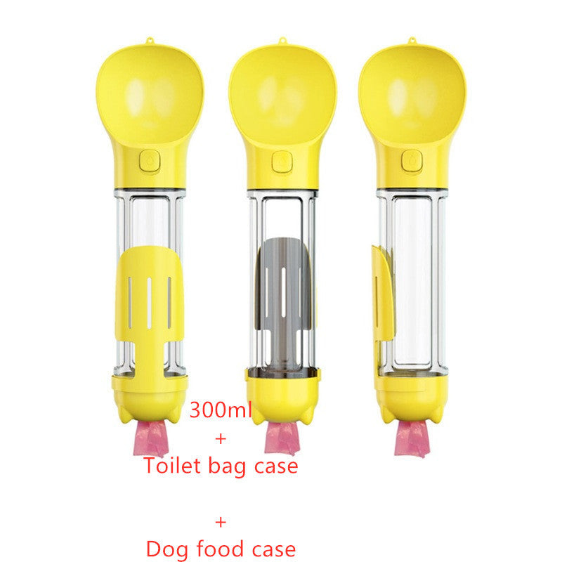 3-in-1 Portable Pet Water Bottle | Feeder, Bowl & Waste Bag Storage | Ideal for Outdoor Travel with Dogs