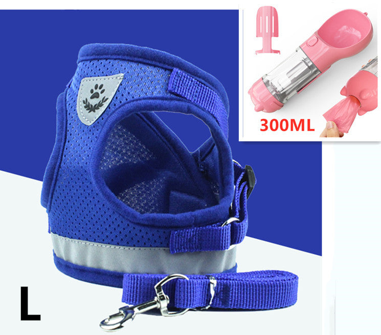 Breathable Mesh Pet Leash with Chest and Back Support