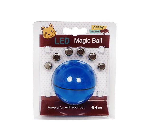 LED Laser Rolling Pet Toy Ball – Fun Electronic Interactive Toy for Cats to Chase and Play.