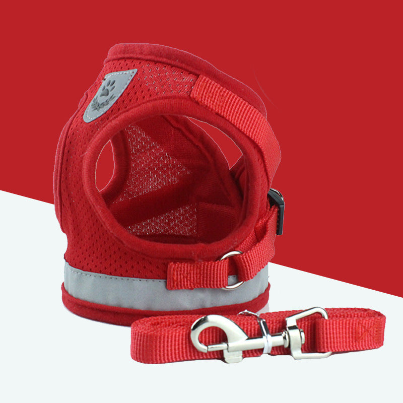 Breathable Mesh Pet Leash with Chest and Back Support