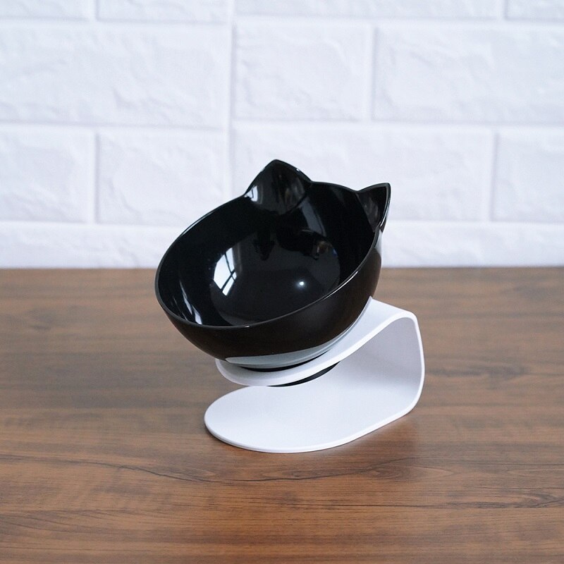 Double Cat Food Bowl with Elevated Design | Protects Cervical Spine