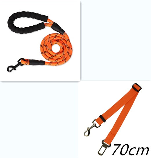 Reflective Nylon Dog Leash – Durable Walking and Training Rope for Small, Medium, and Large Dogs.