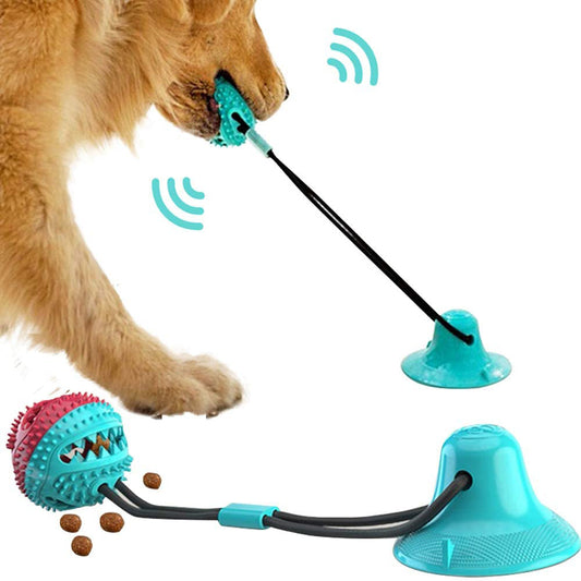 Interactive Dog Toy – Silicone Suction Cup Tug Ball for Chewing, Biting, Tooth Cleaning, and Feeding.